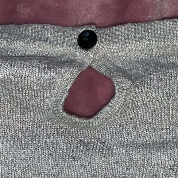 Sparkly gray cardigan w keyhole back - Picture 6 of 7